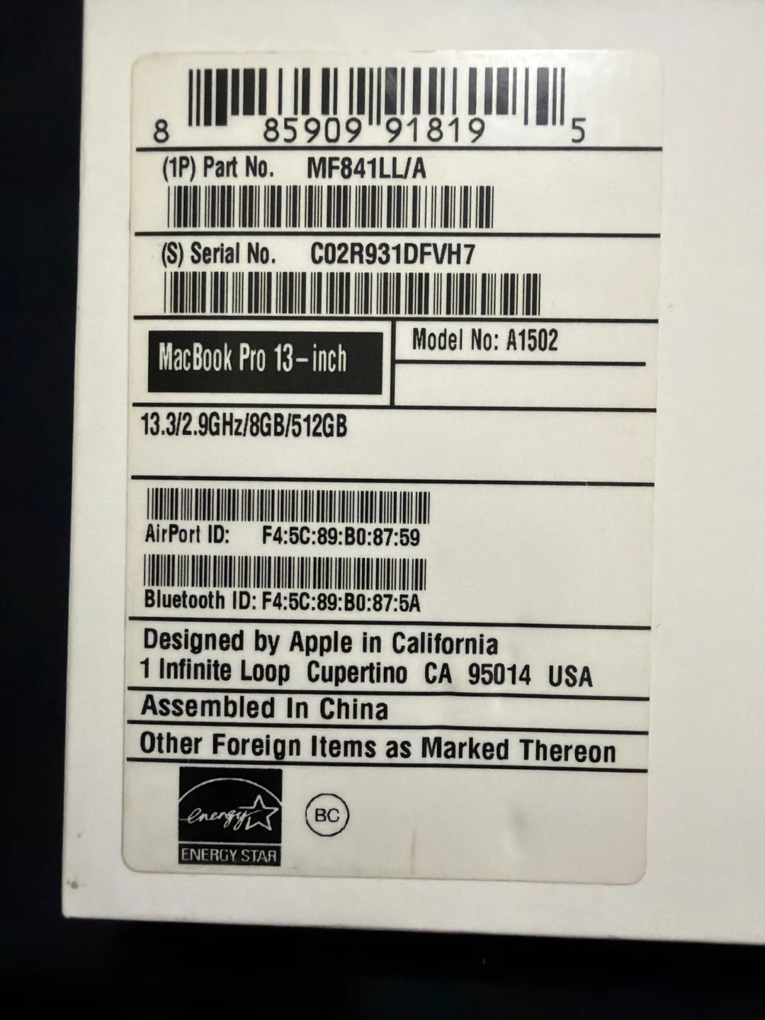 Apple MacBook Pro 13-inch A1502 - photo 3