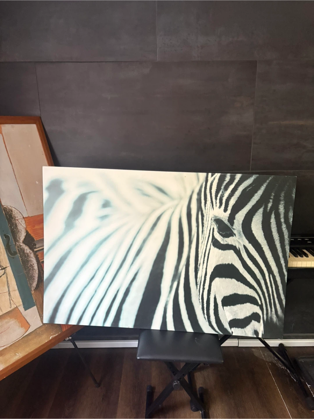 Zebra painting on canvas. - photo 3