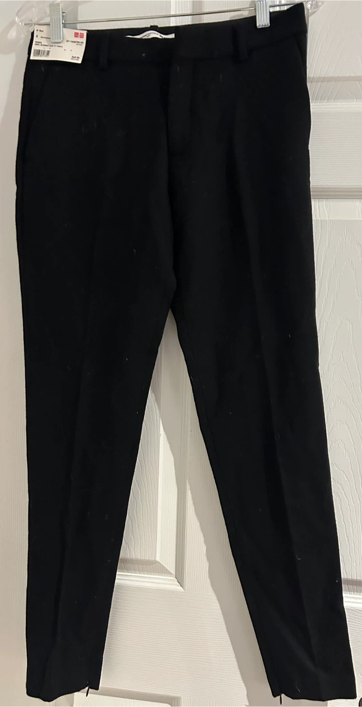 UNIQLO Women's Wool Blended Slim Fit Pants - Black