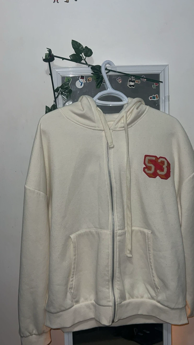 Cream "HOLY 53" Zip-Up Hoodie 🏆