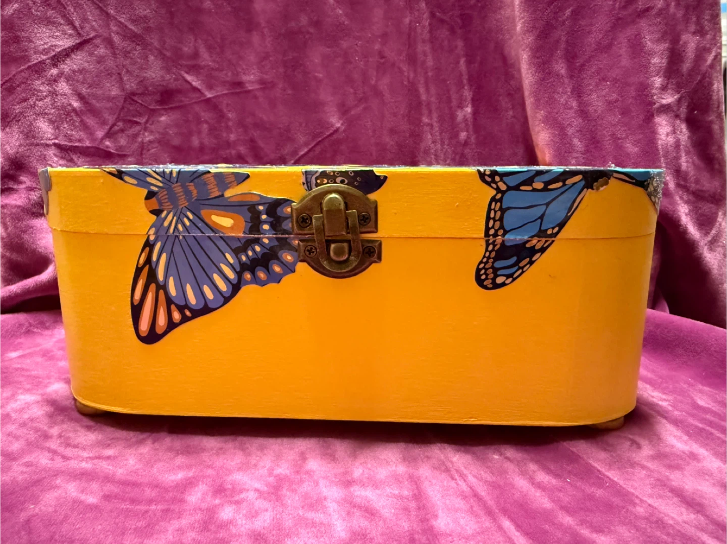 Yellow Butterfly Jewelry Box with Mirror - photo 3