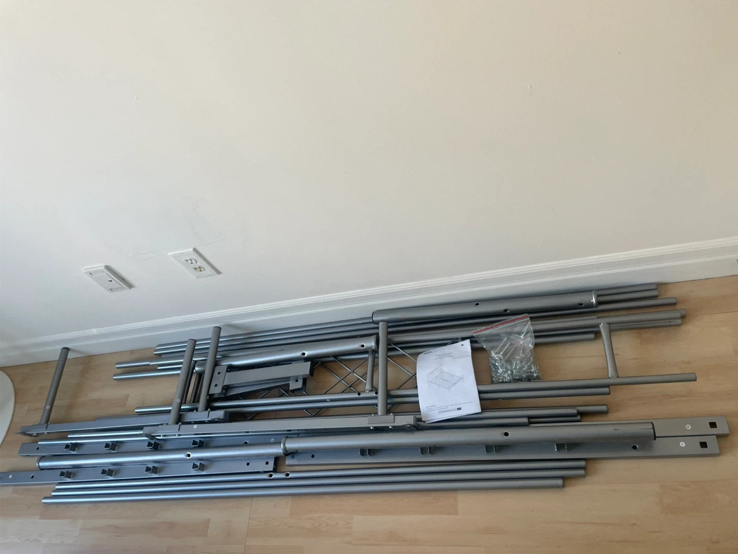 Queen Silver Metal Bed Frame with Headboard and Slats - photo 2