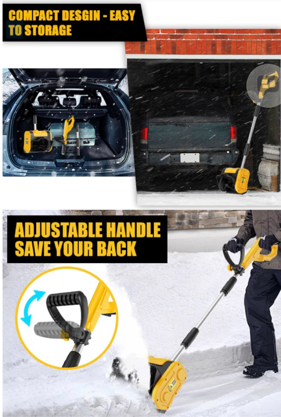 Rozlchar Cordless Snow Shovel for DeWalt 20V Battery - photo 3