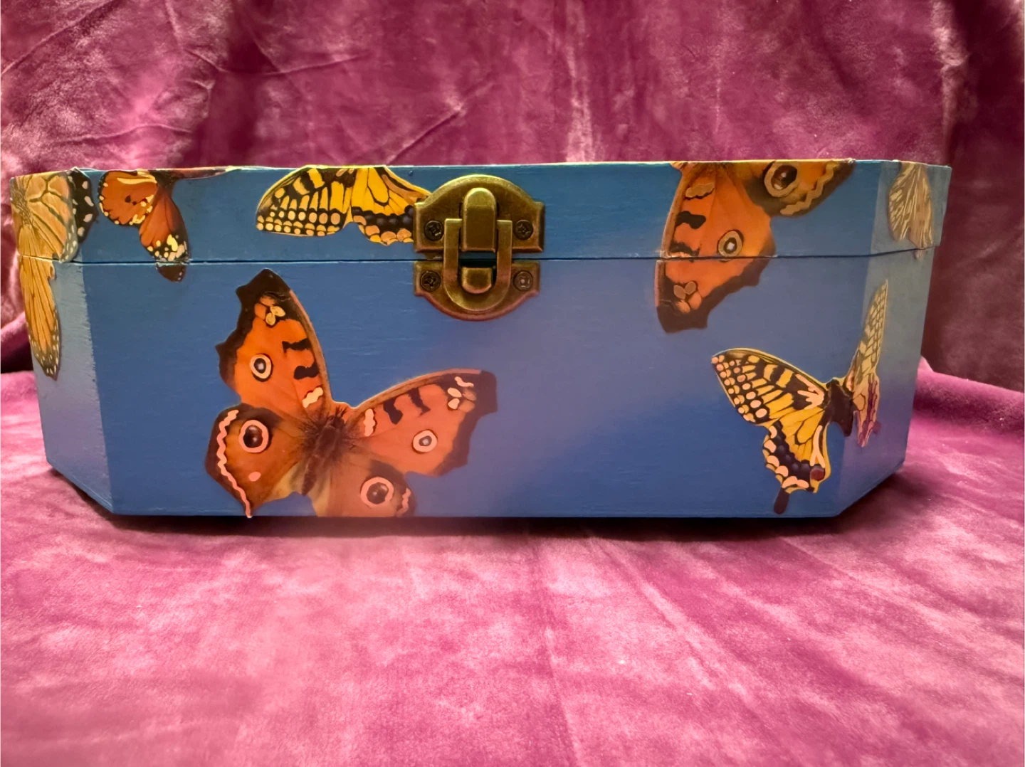 Blue Butterfly jewellery Box with Mirror - photo 2