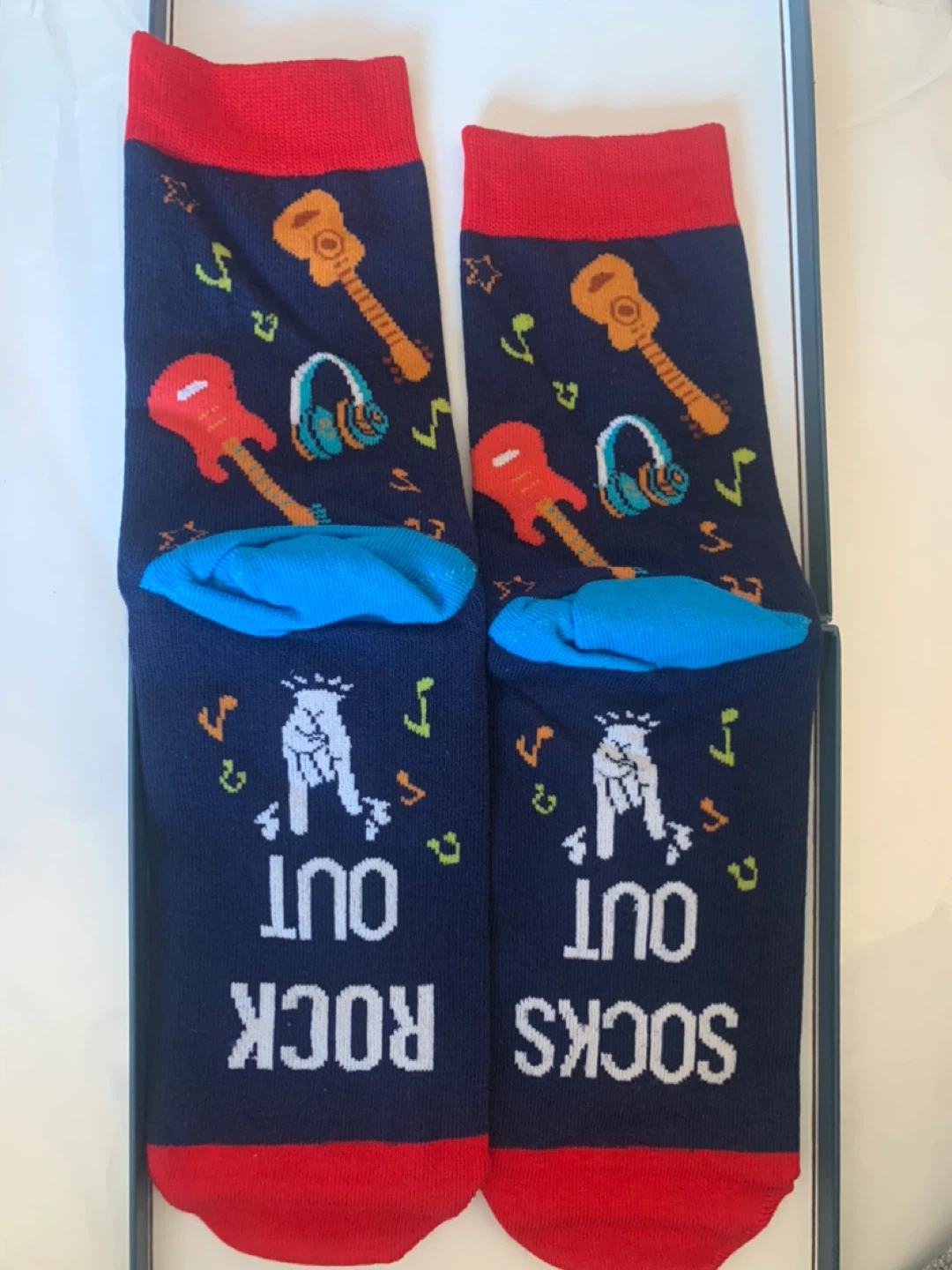Guitar Rock Rock Socks Out Crew Socks