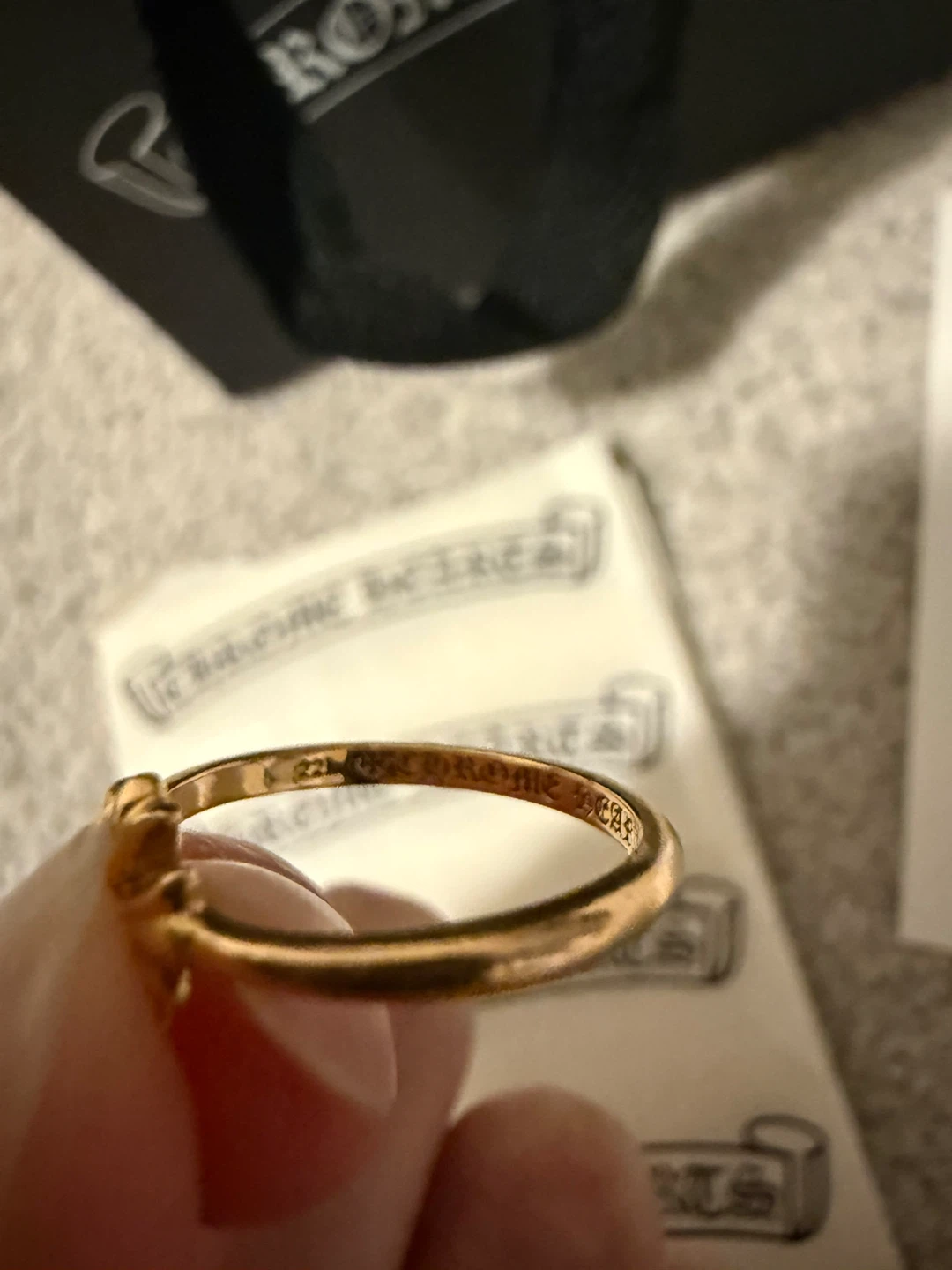 Authentic Chrome Hearts 22K Gold with Real Diamond Cross Ring - photo 4