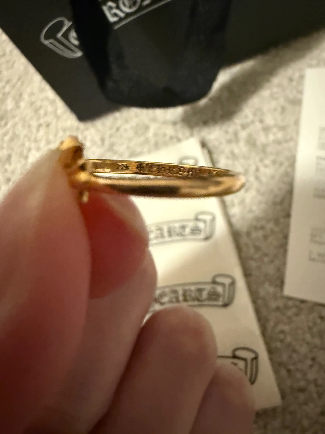 Authentic Chrome Hearts 22K Gold with Real Diamond Cross Ring - photo 5