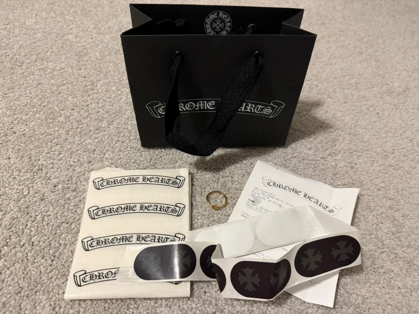 Authentic Chrome Hearts 22K Gold with Real Diamond Cross Ring