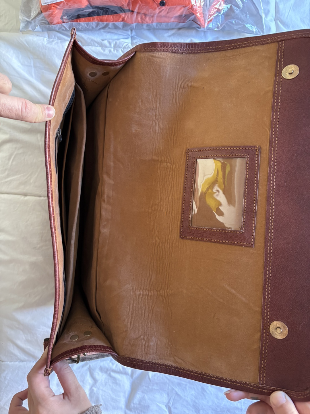 Vintage Brown Leather Messenger Bag - photo 3