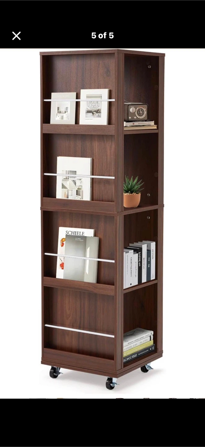 Already assembled - Rotating Bookshelf with Pegboard