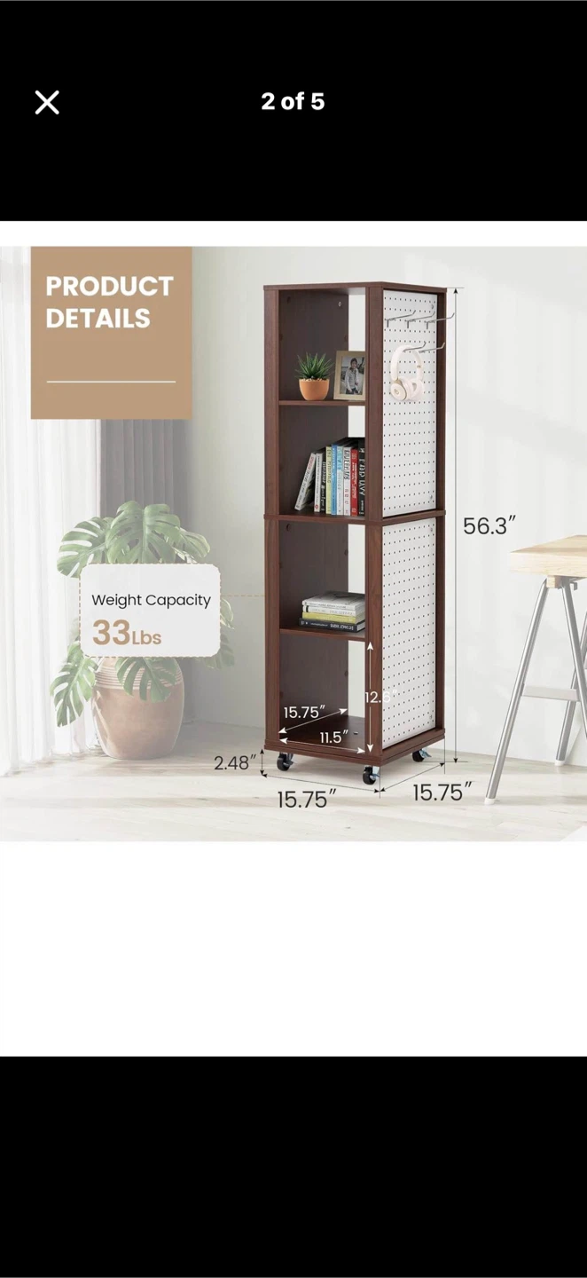 Already assembled - Rotating Bookshelf with Pegboard - photo 4