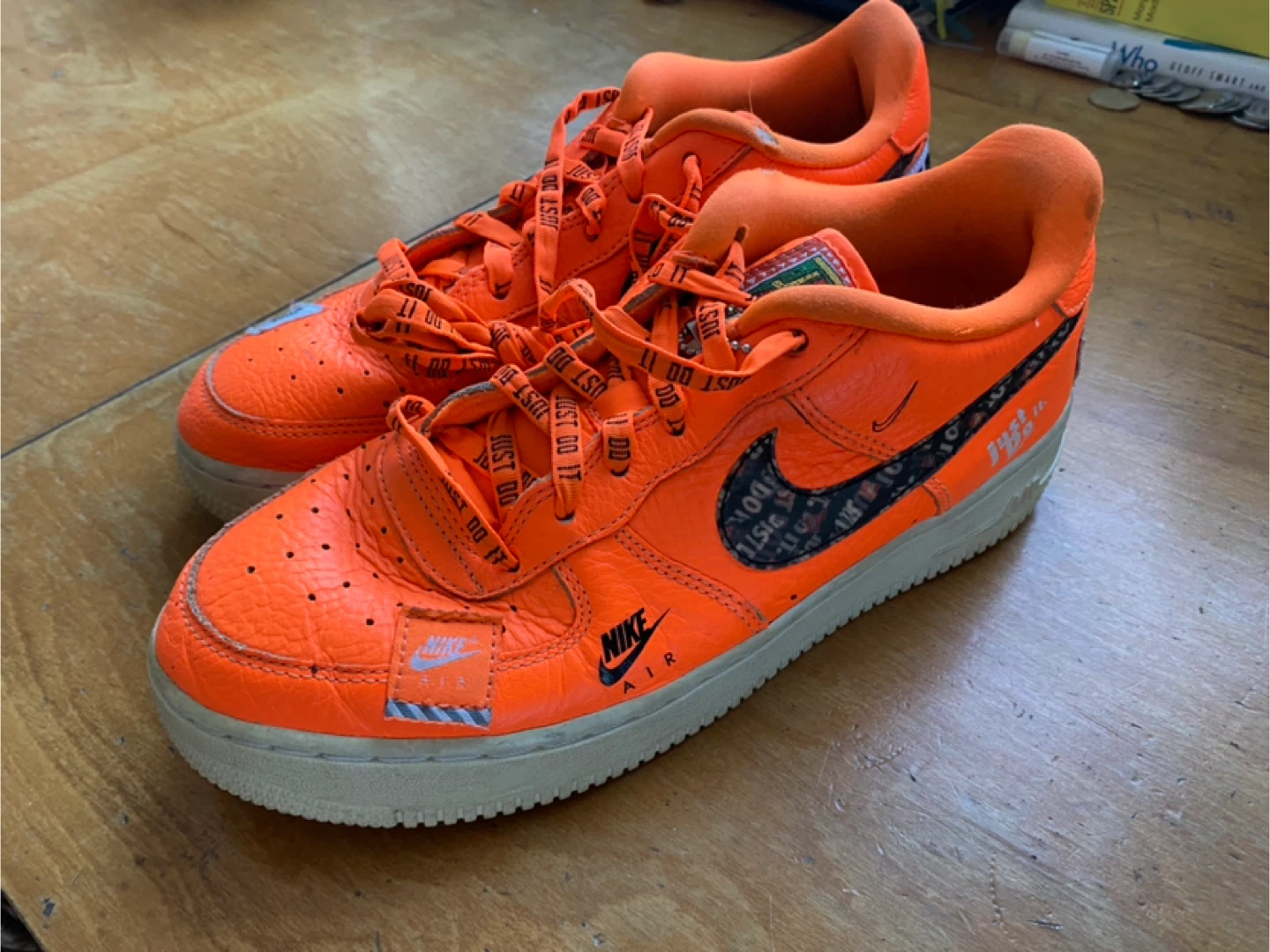 Nike Air Force 1 Just Do It Boy Size 7Y AO3977-800 2018 Orange - photo 2