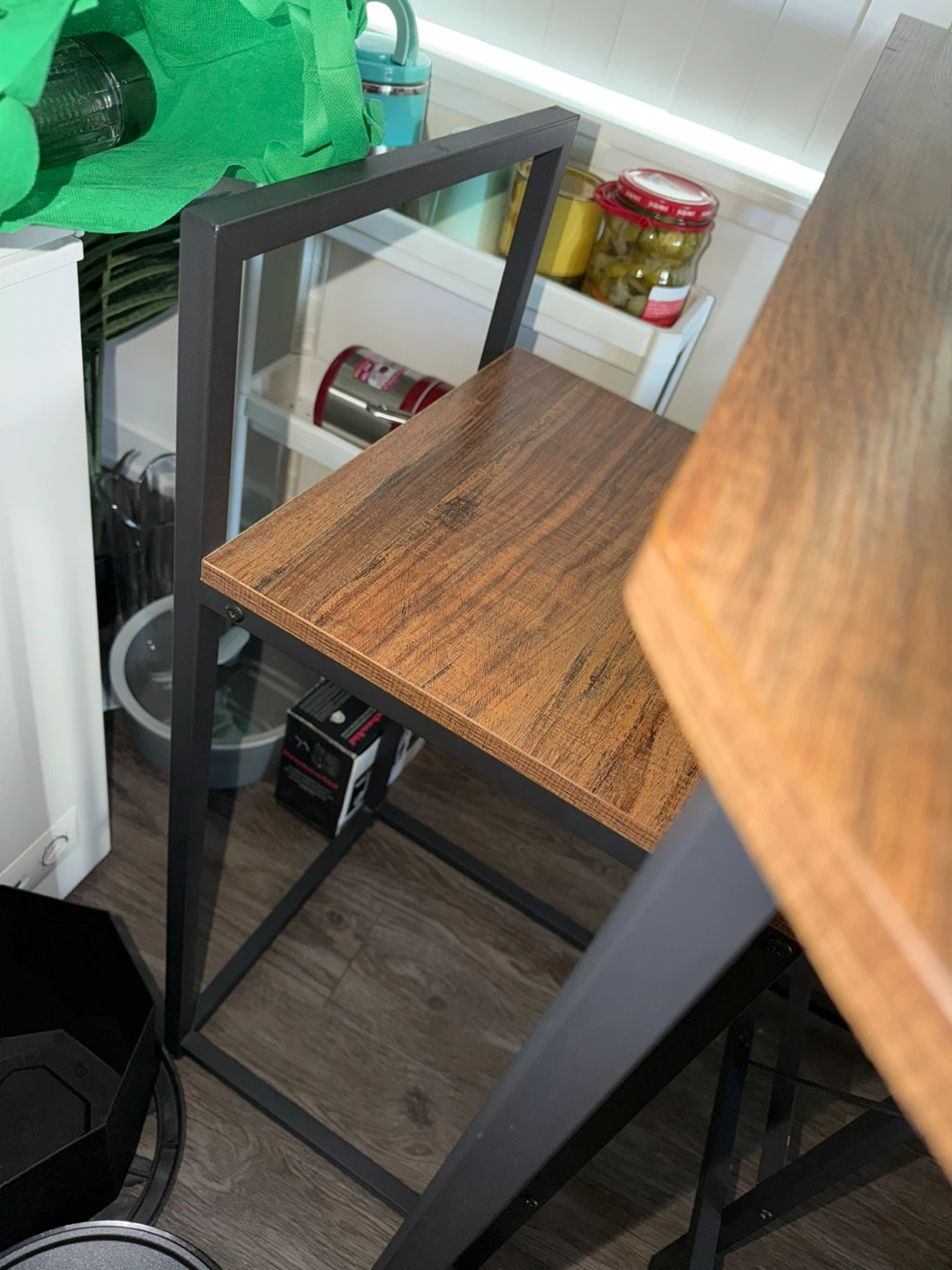Compact Dining Set with Wooden Top and Black Frame - photo 3