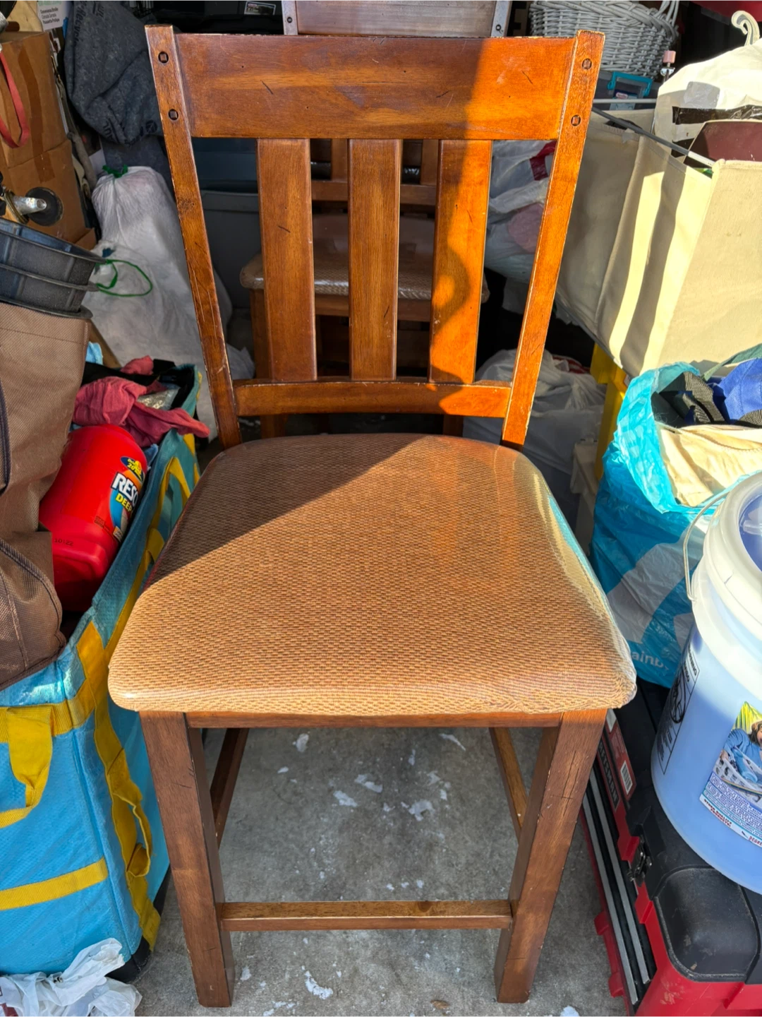 Set of 5 Wooden Counter Height Stool with Padded Seat - photo 3