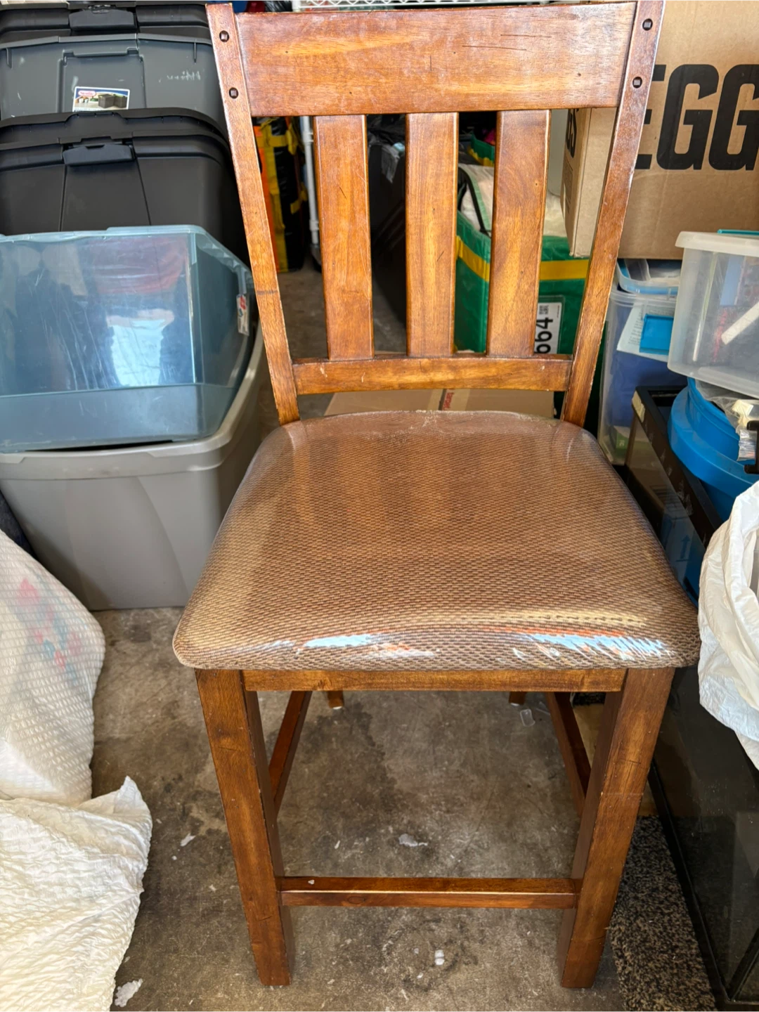 Set of 5 Wooden Counter Height Stool with Padded Seat - photo 4
