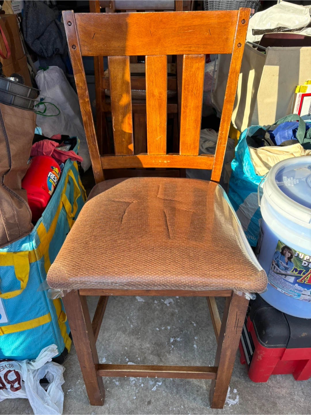 Set of 5 Wooden Counter Height Stool with Padded Seat - photo 5