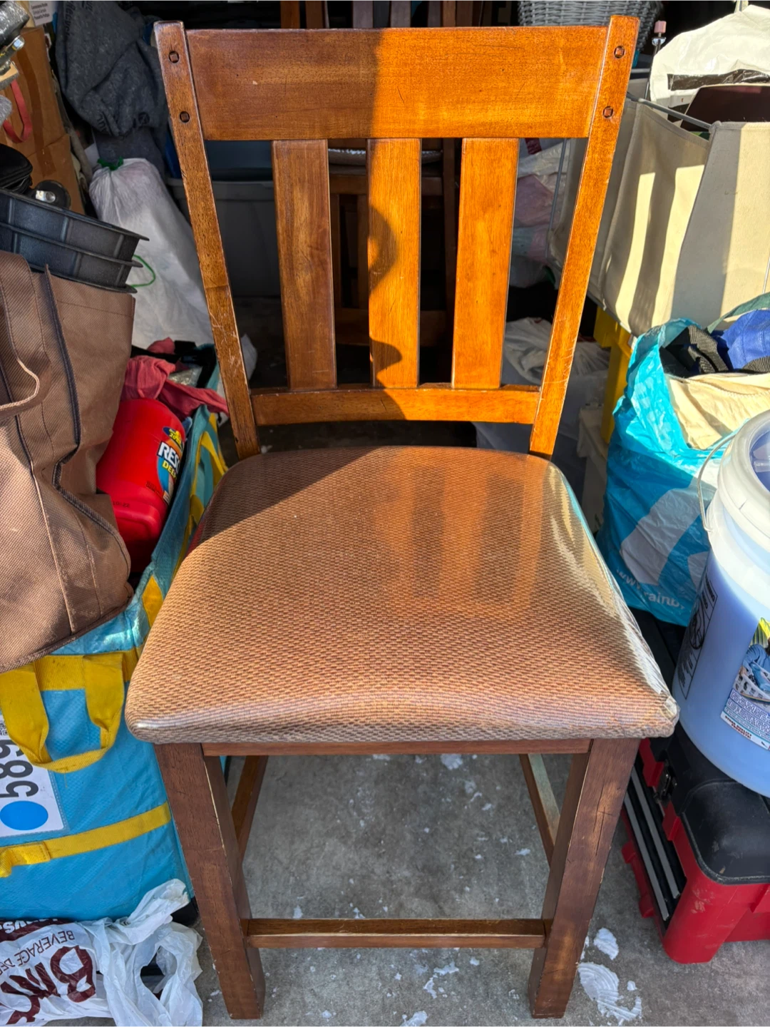 Set of 5 Wooden Counter Height Stool with Padded Seat - photo 2