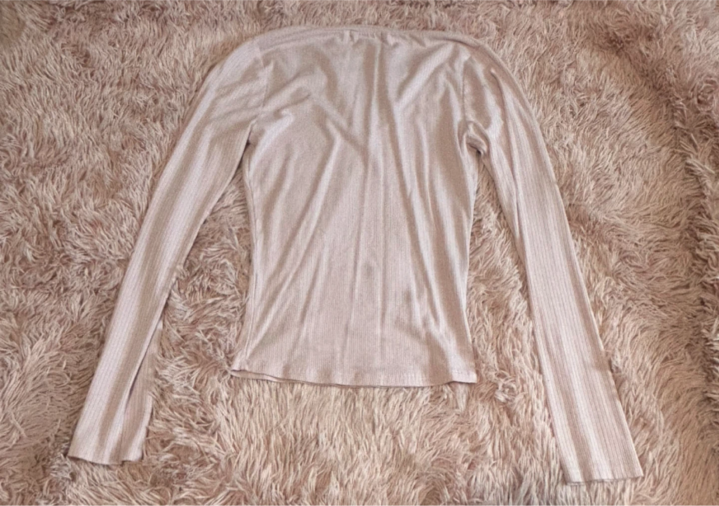 Light Pink Ribbed Long Sleeve Top - photo 2