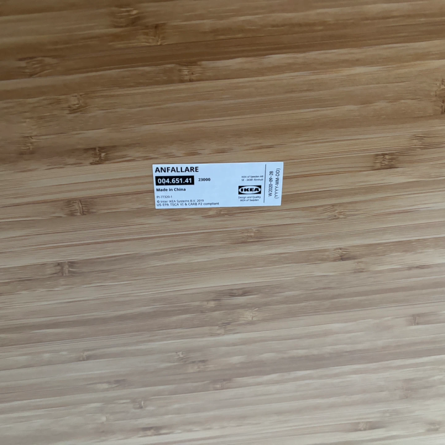 IKEA ANFALLARE Desk with Bamboo Top and Blue Metal Legs - photo 4