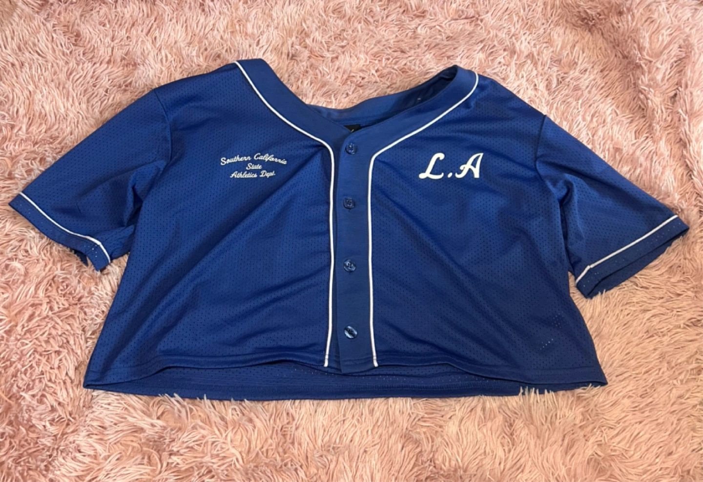 LA cropped jersey top