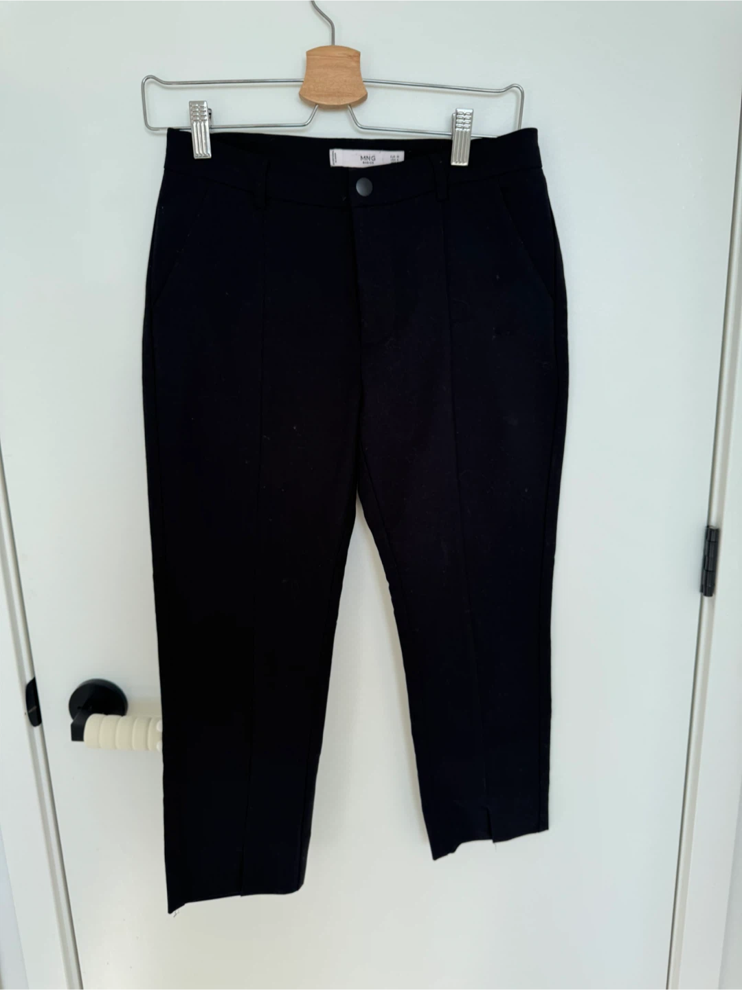 Mango Basics Black Cropped Trousers