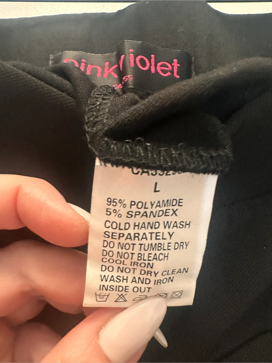 Pink Violet Black Pants Size L - photo 2