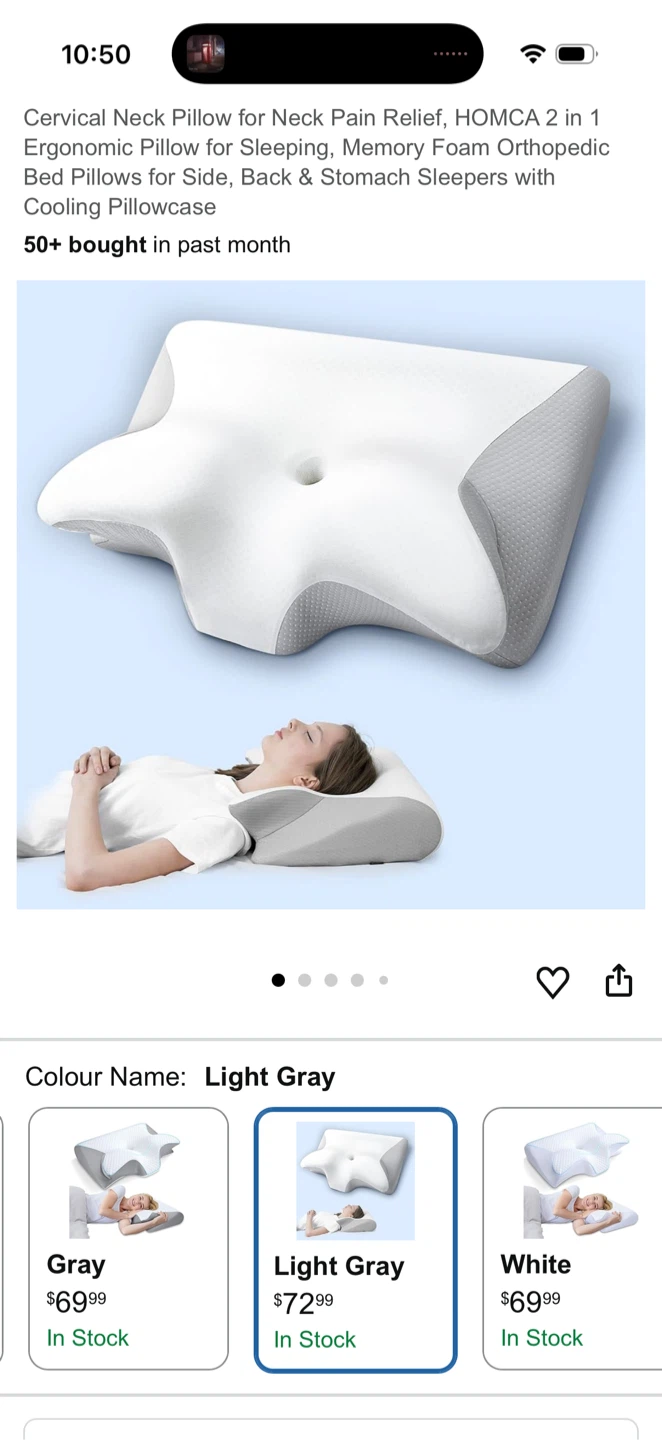 Cervical Neck Pillow for Pain Relief