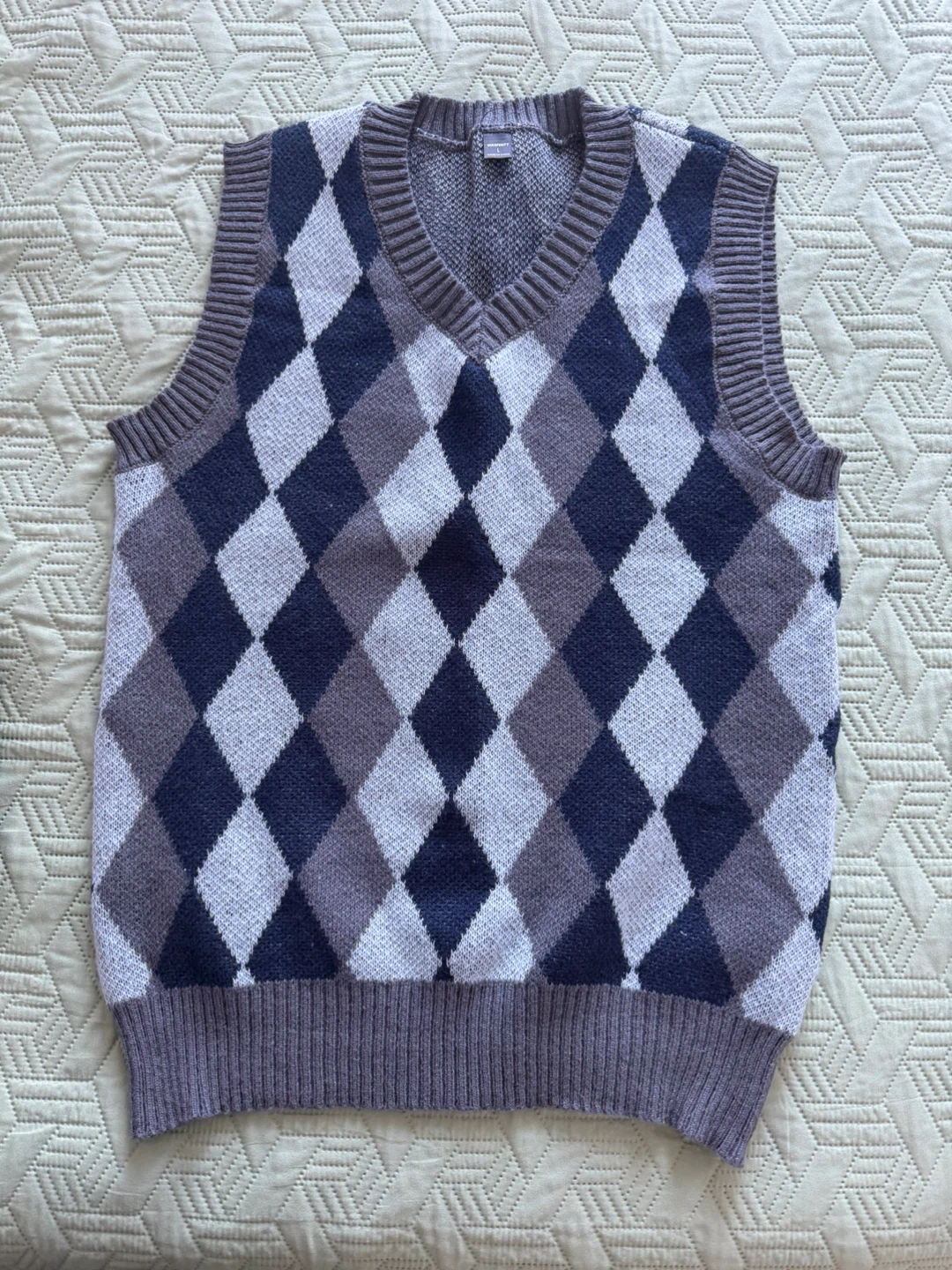 Manfinity Argyle V-Neck Vest Sweater L