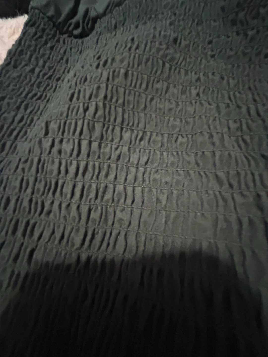 Black Smocked Puff Sleeve Top - photo 3
