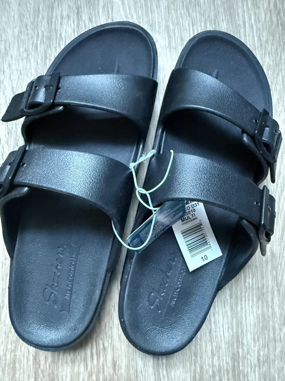 Skechers Arch Comfort Black Sandals Size 10 - photo 2