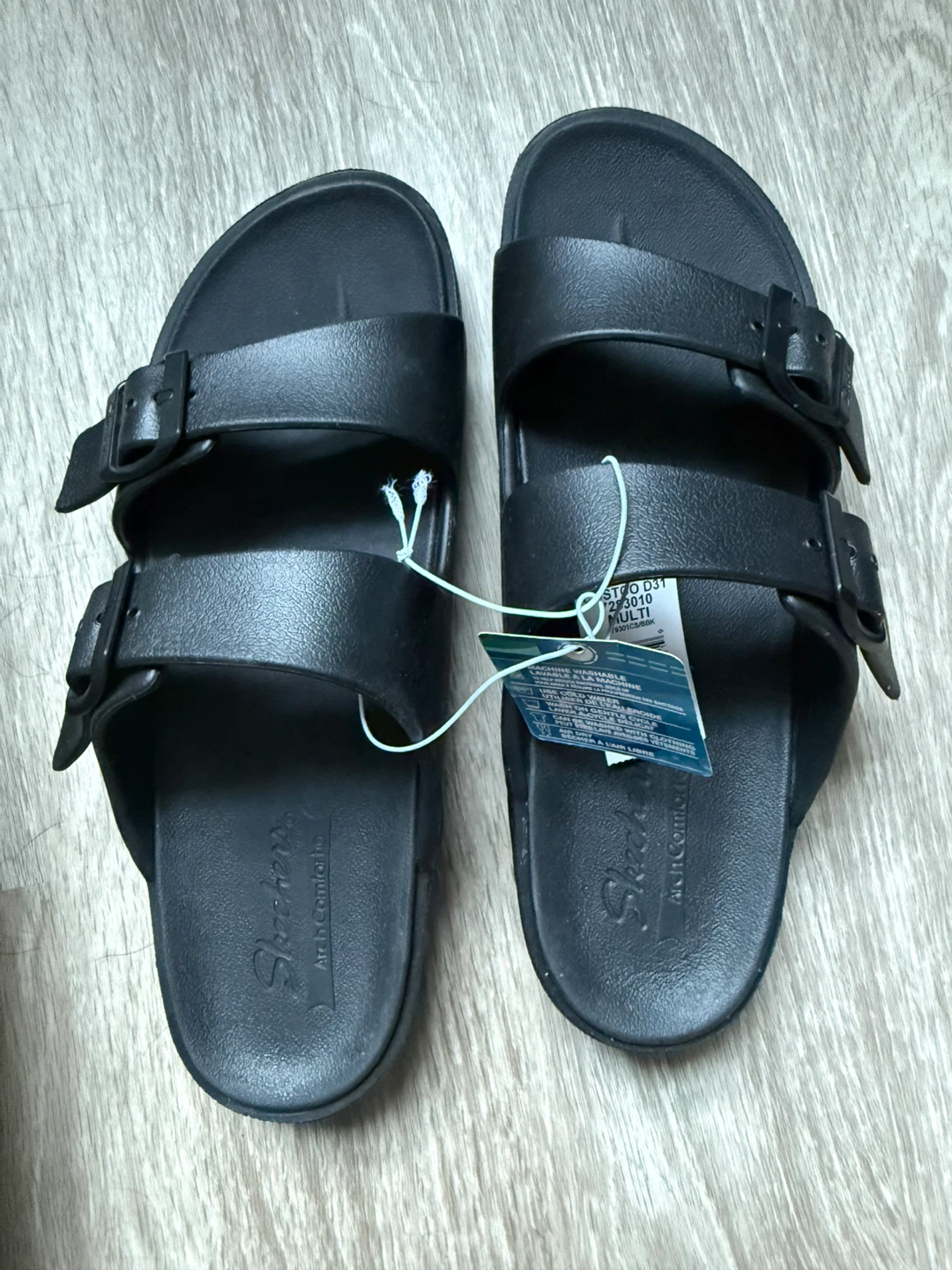 Skechers Arch Comfort Black Sandals Size 10