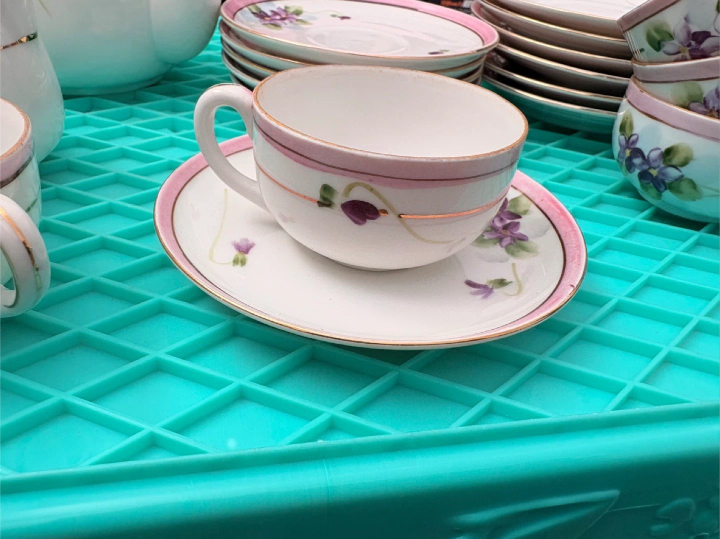 Hand Painted Nippon Tea play Set with Violets