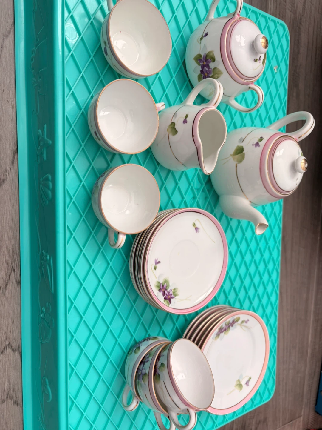 Hand Painted Nippon Tea play Set with Violets - photo 2