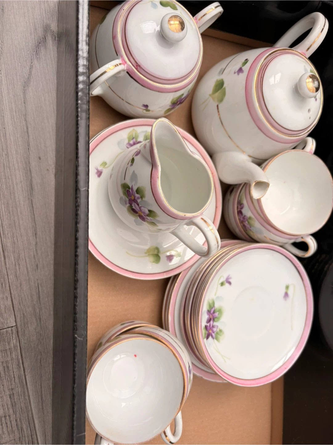 Hand Painted Nippon Tea play Set with Violets - photo 3