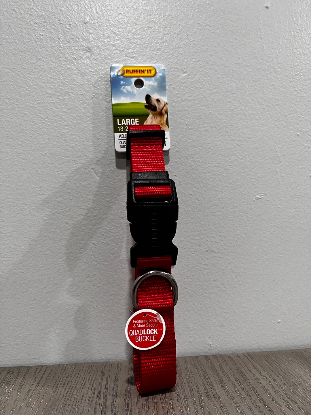 Ruffin' It Red Adjustable Large Dog Collar
