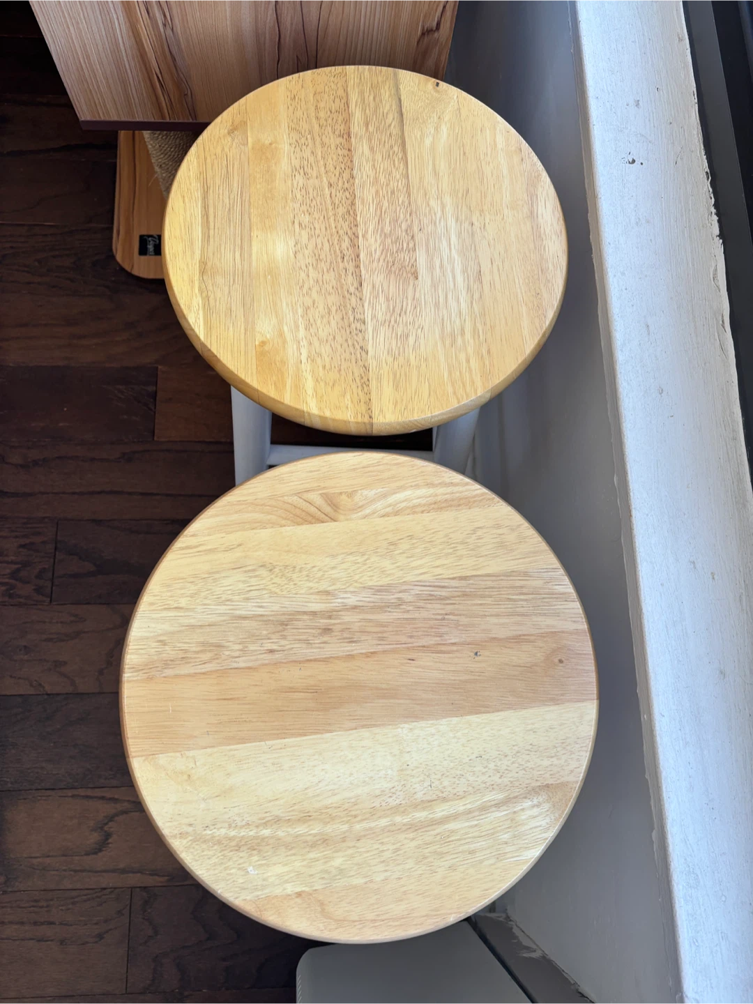 Set of 2 Wooden Top Bar Stools - photo 3