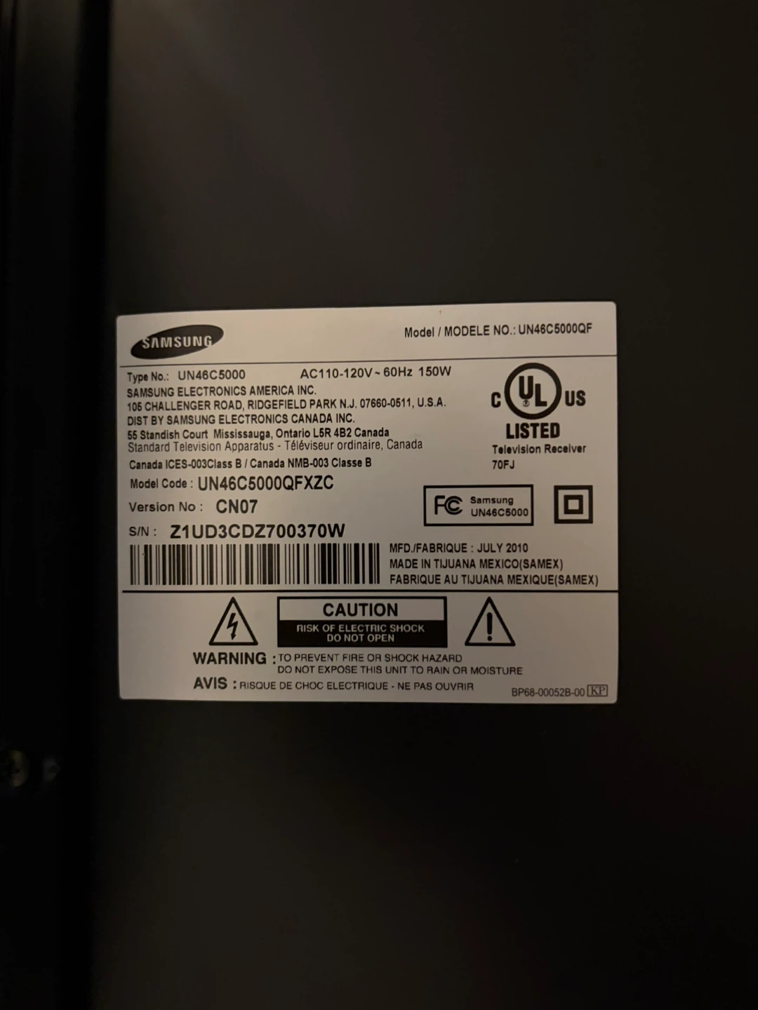 Samsung 46” LCD TV 1080p - photo 3