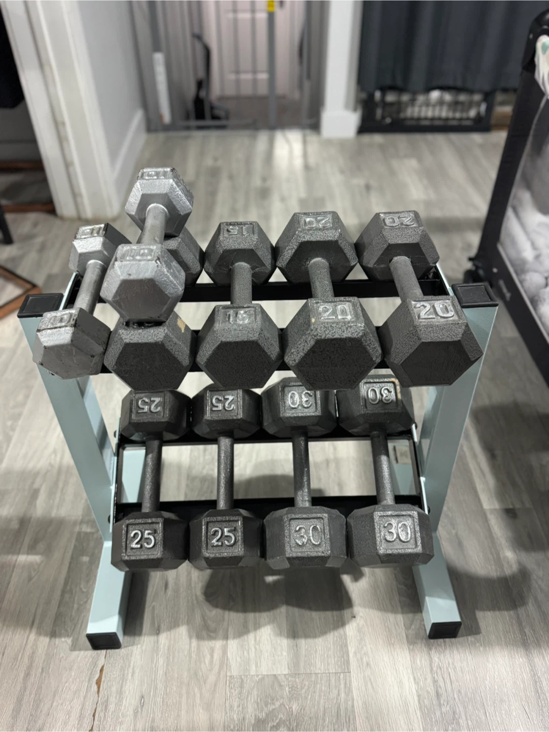 Hex Dumbbell Set with Rack