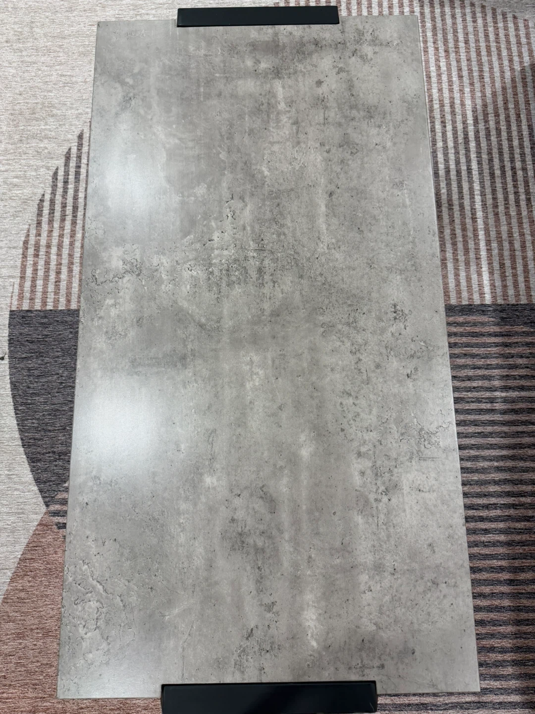 Concrete-look Coffee Table with Black Metal Legs - photo 2
