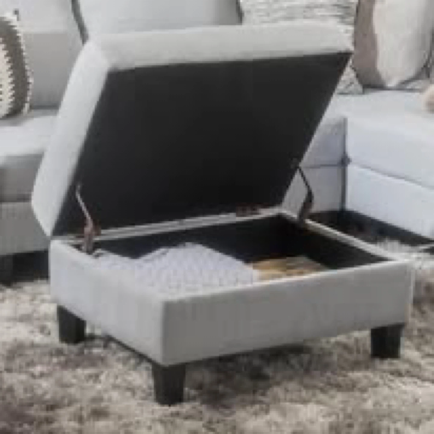 Square Storage Ottoman - photo 2