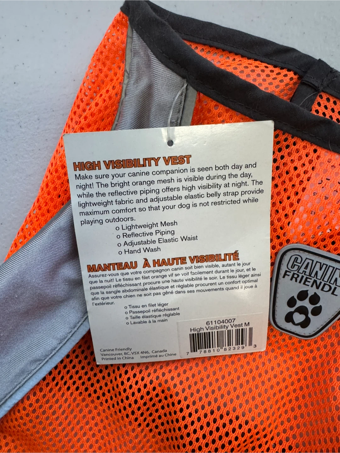 Canine Friendly High Visibility Dog Vest - Size M - photo 2