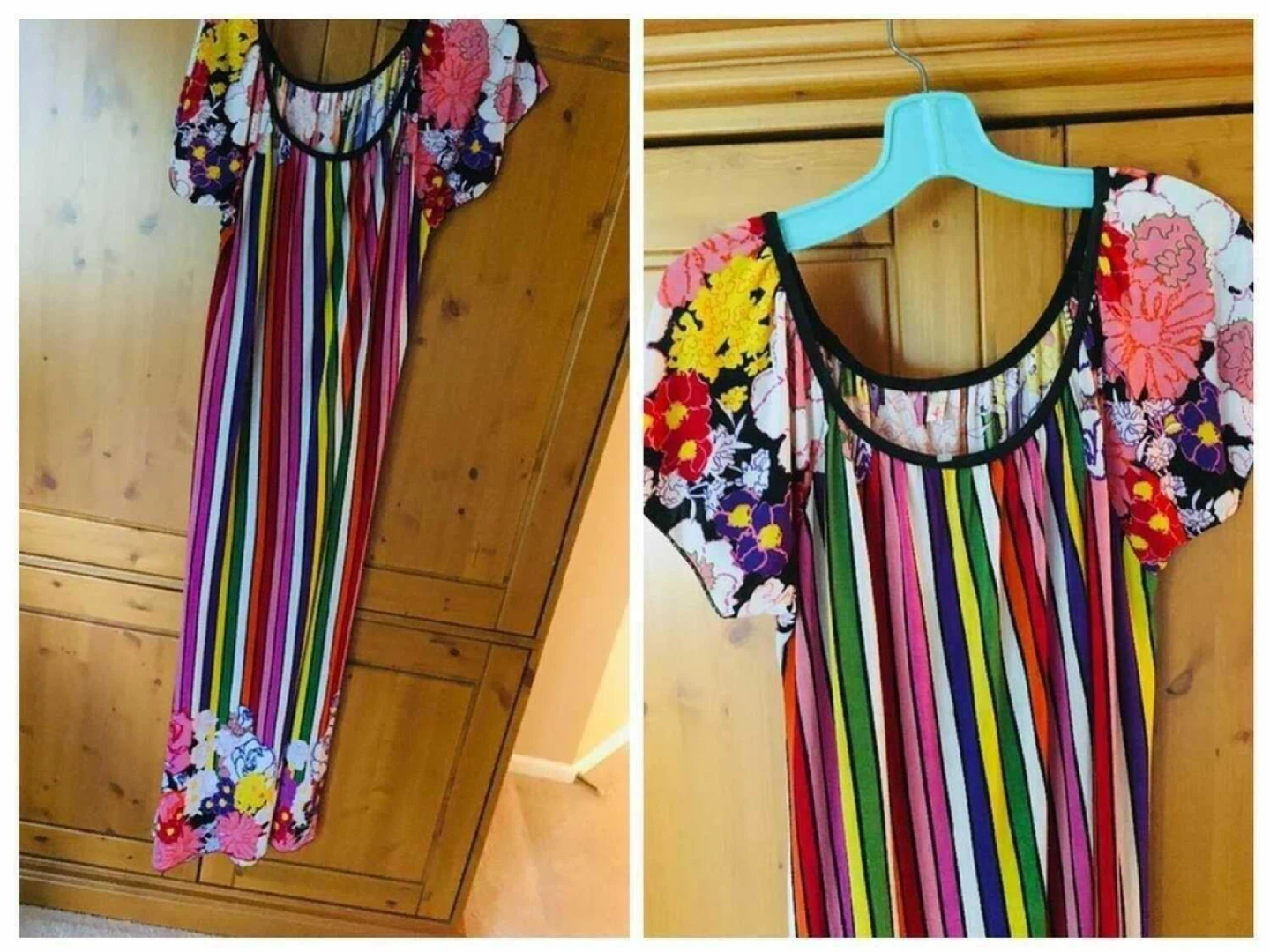 Brand new Maxi Dress Rainbow Stripe Floral