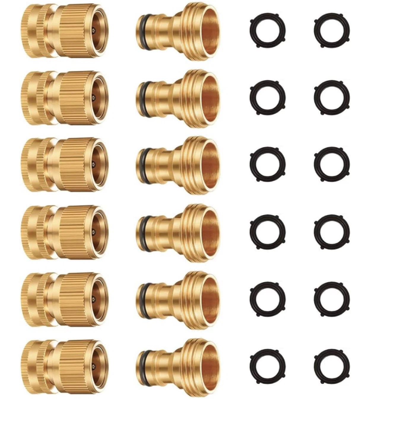 Brass Garden Hose Quick Connectors Set (10 Piece) - photo 3