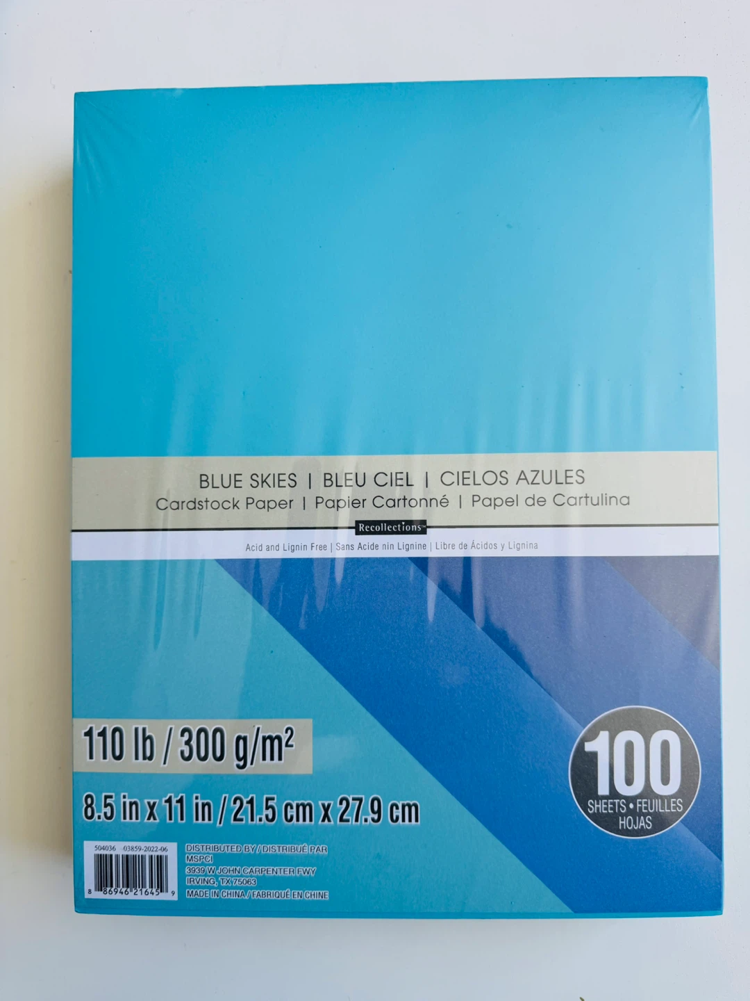 Recollections Blue Skies Cardstock Paper 100 Sheets