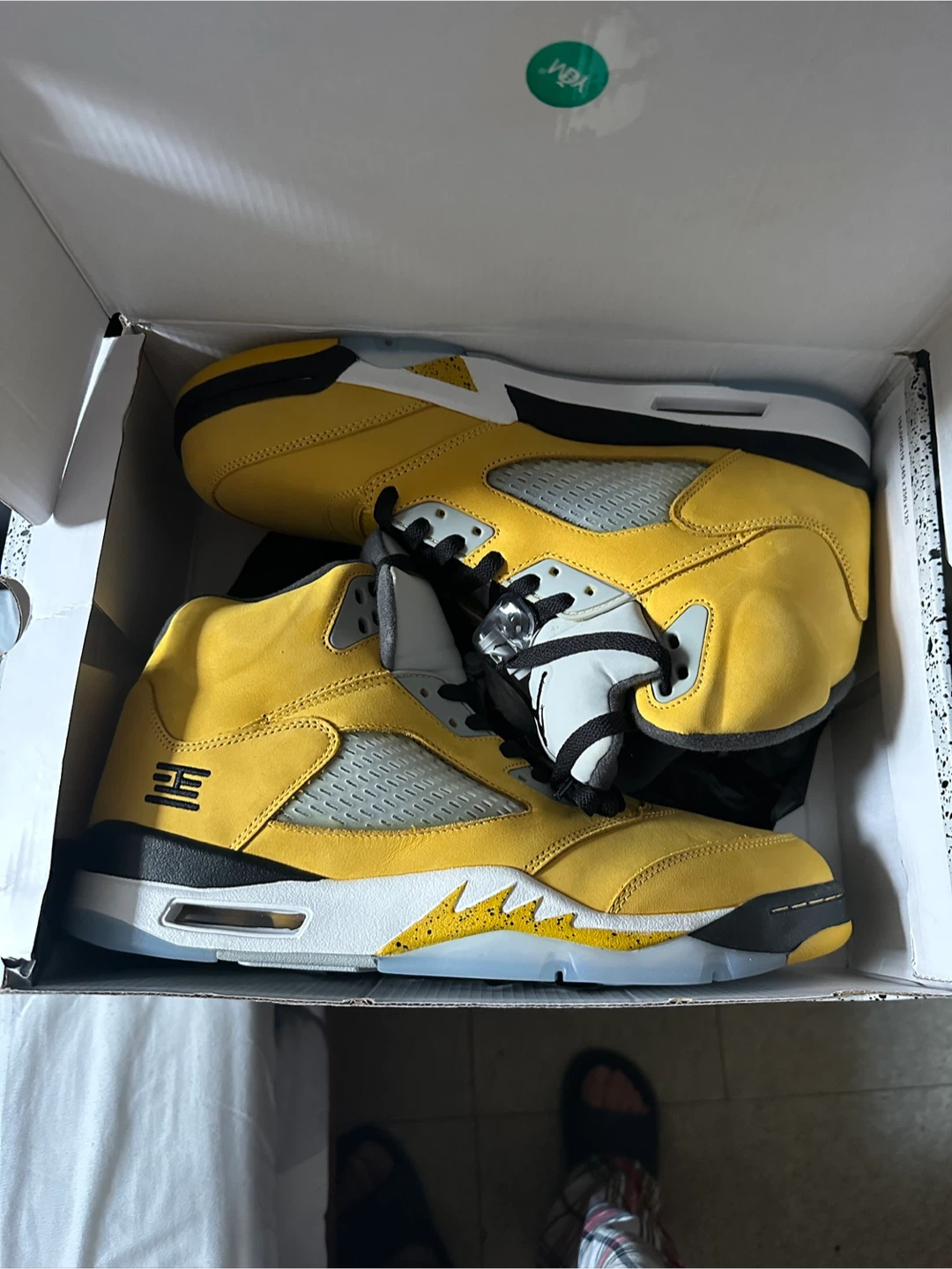 Air Jordan 5 Yellow Suede Sneakers