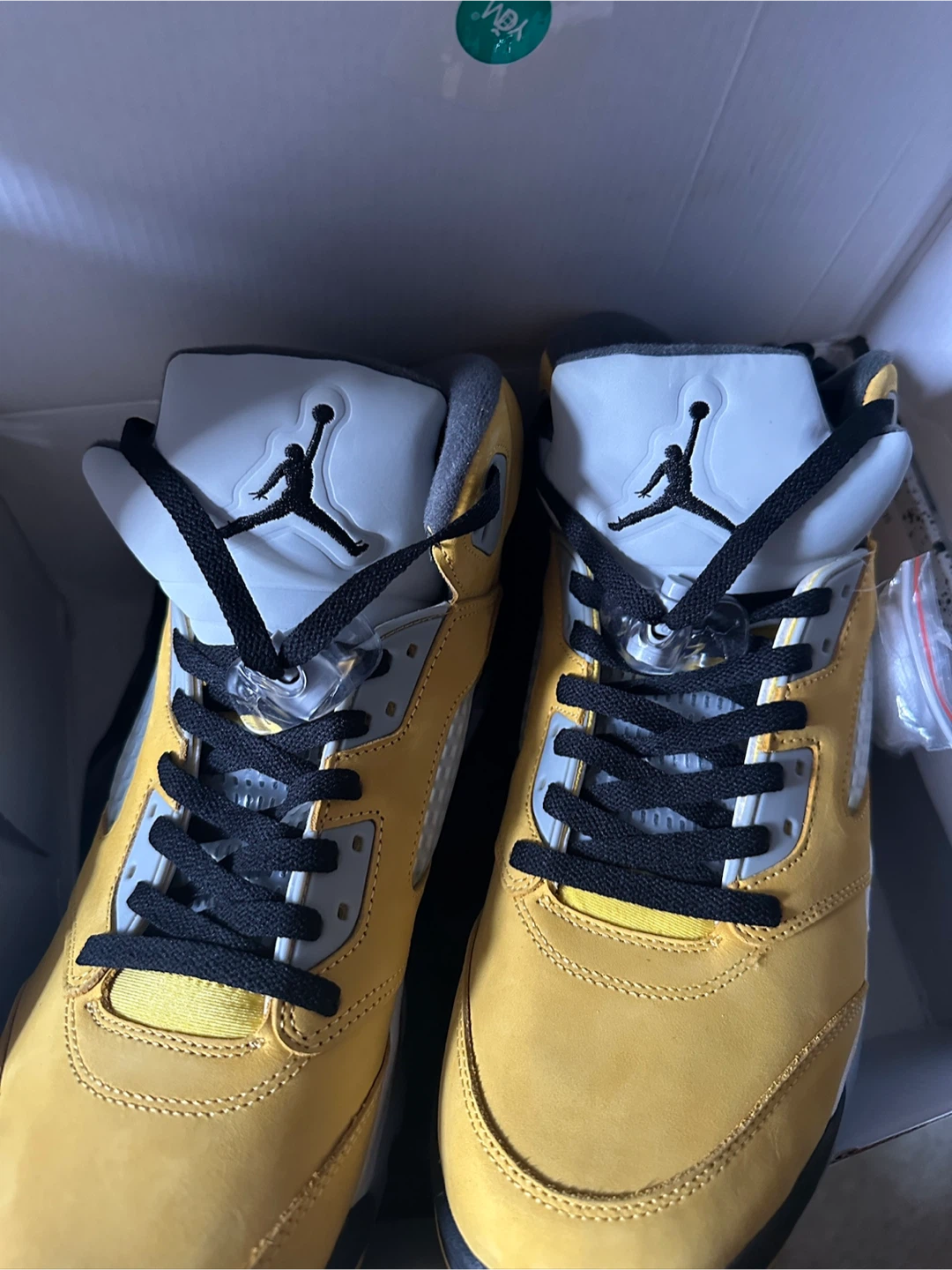 Air Jordan 5 Yellow Suede Sneakers - photo 2