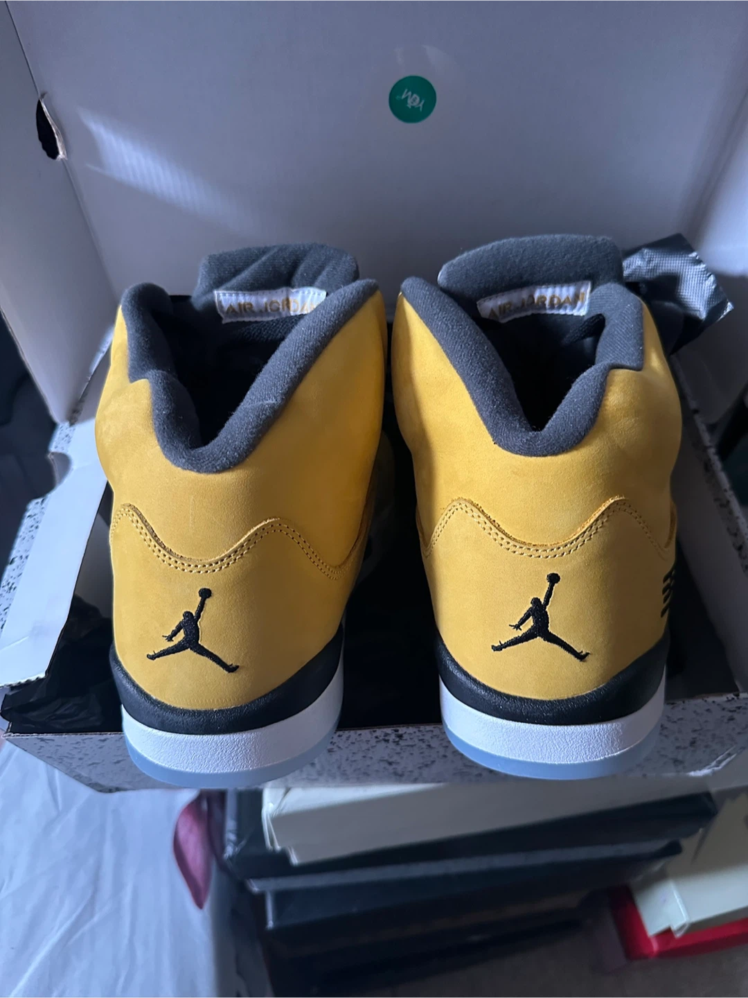 Air Jordan 5 Yellow Suede Sneakers - photo 3