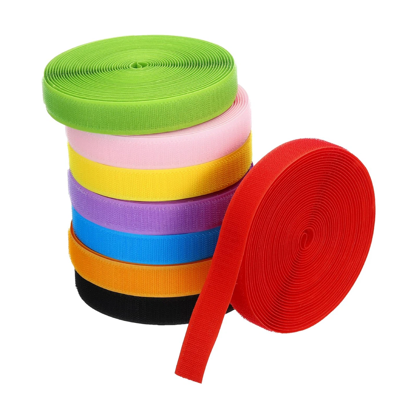 8 Rolls of Assorted Colour Hook and Loop Tape