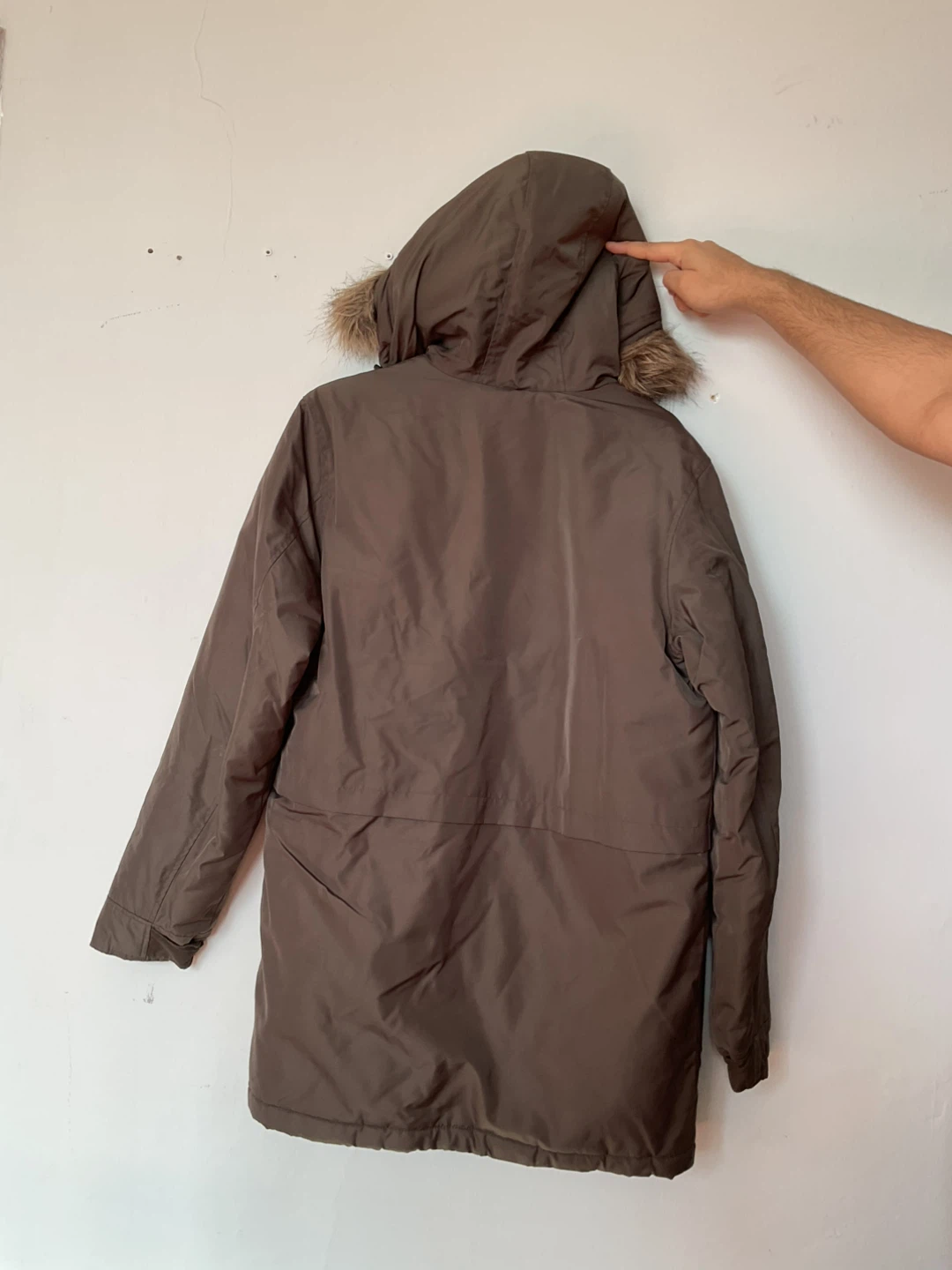 Old Navy Brown Parka with Buffalo Plaid Lining - Size S - photo 2