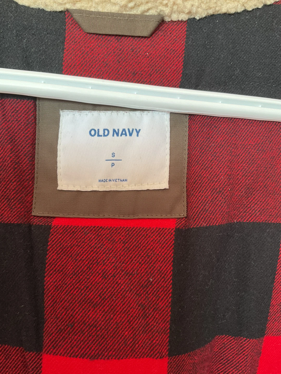 Old Navy Brown Parka with Buffalo Plaid Lining - Size S - photo 3
